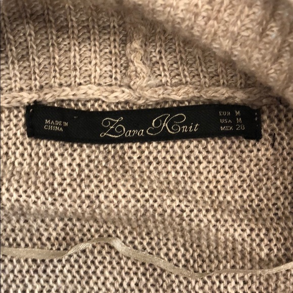 Zara Knit Beige Open Cardigan Size M - Picture 4 of 6